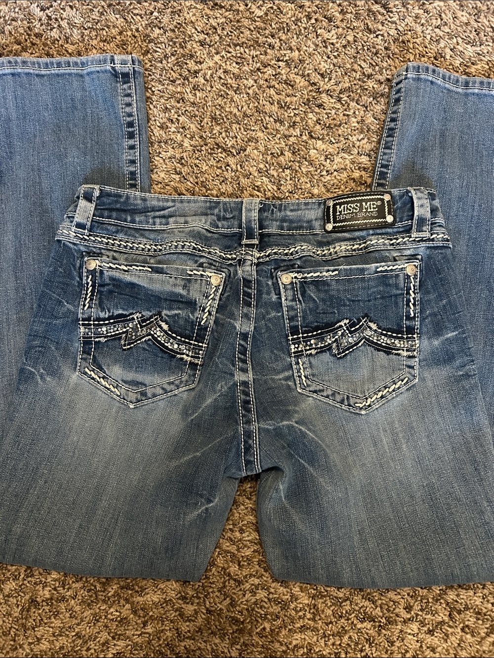 Miss Me Blue Embellished Back Pocket Bootcut Jeans